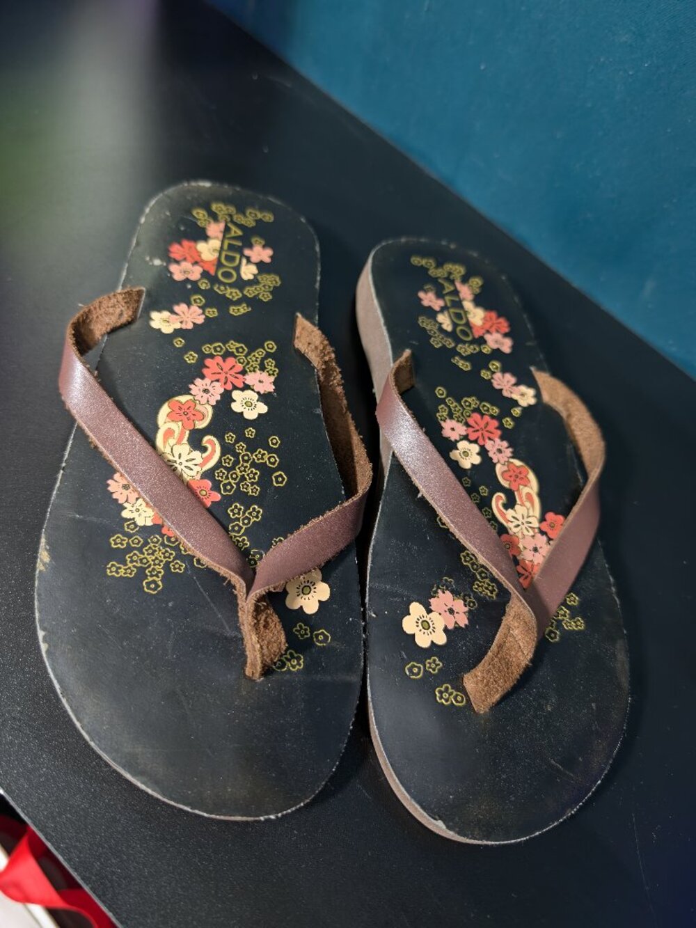Aldo Floral Flip Flops
